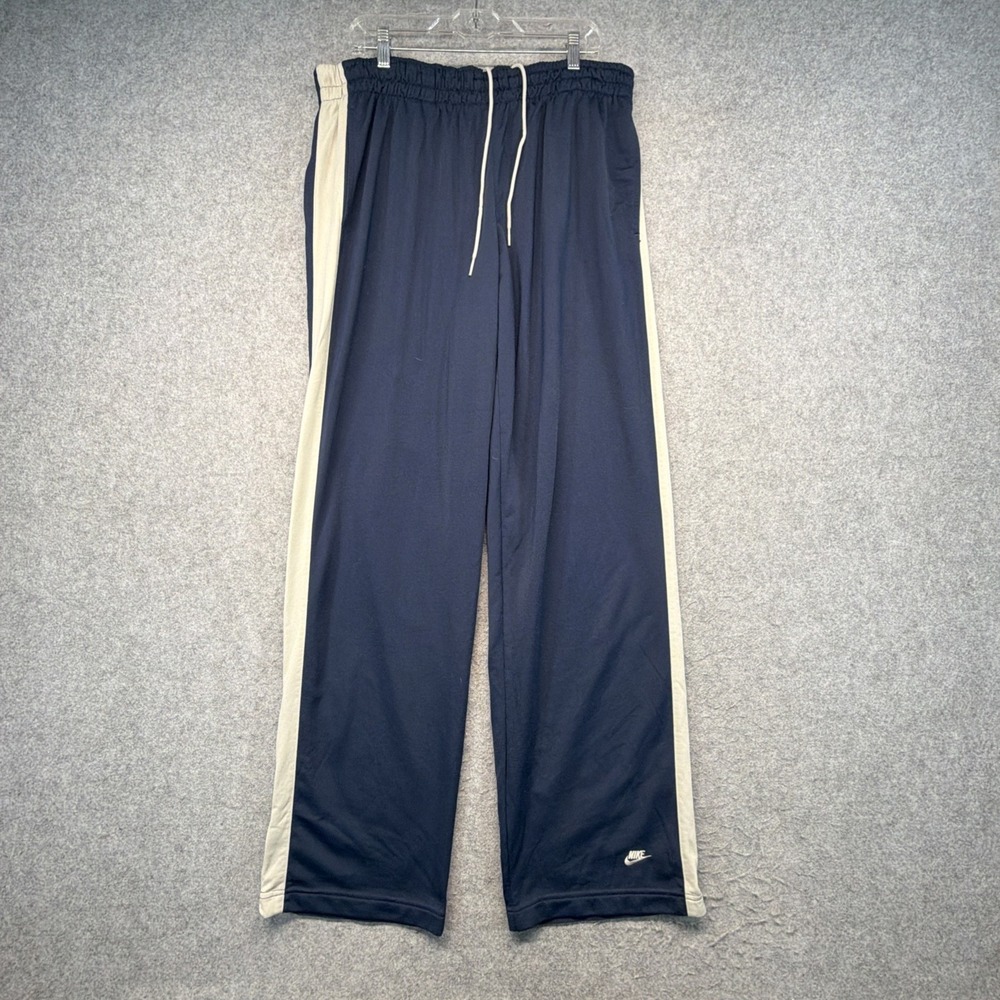 Vintage Nike Track Pants Mens XXL Navy Blue Baggy Wide Leg Y2K